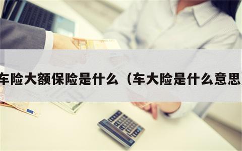 车险大额保险是什么（车大险是什么意思）