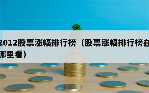 2012股票涨幅排行榜（股票涨幅排行榜在哪里看）