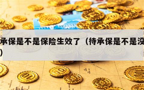 待承保是不是保险生效了（待承保是不是没生效）