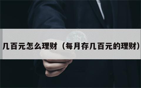 几百元怎么理财（每月存几百元的理财）