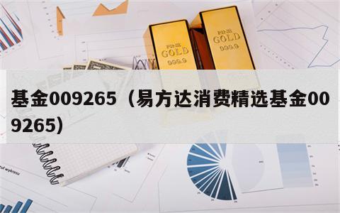 基金009265（易方达消费精选基金009265）
