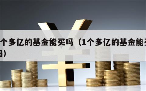 1个多亿的基金能买吗（1个多亿的基金能买吗）