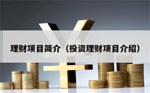 理财项目简介（投资理财项目介绍）