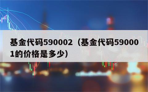 基金代码590002（基金代码590001的价格是多少）