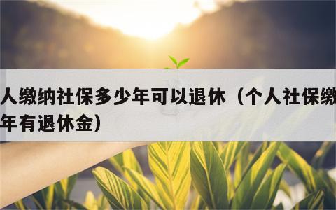 个人缴纳社保多少年可以退休（个人社保缴多少年有退休金）