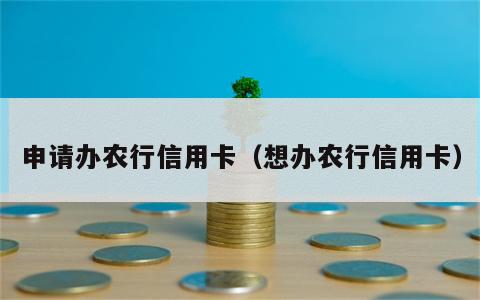 申请办农行信用卡（想办农行信用卡）