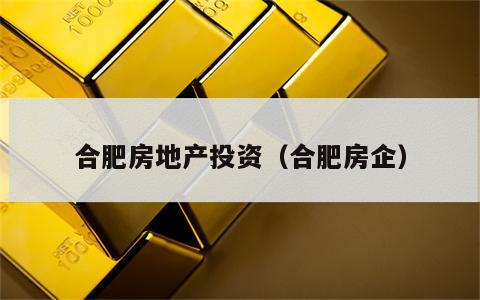 合肥房地产投资（合肥房企）