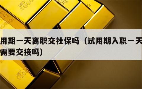 试用期一天离职交社保吗（试用期入职一天离职需要交接吗）