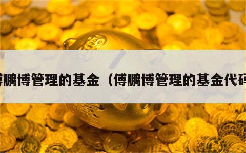 傅鹏博管理的基金（傅鹏博管理的基金代码）