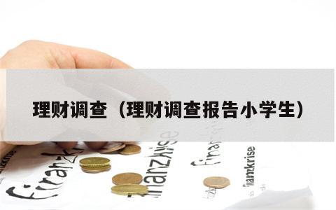 理财调查（理财调查报告小学生）