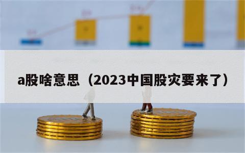 a股啥意思（2023中国股灾要来了）