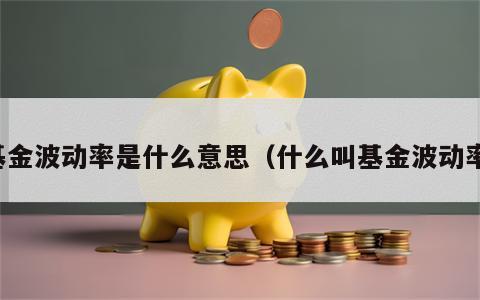 基金波动率是什么意思（什么叫基金波动率）