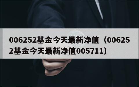 006252基金今天最新净值（006252基金今天最新净值005711）