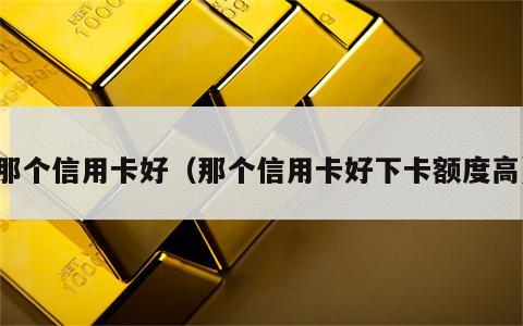 那个信用卡好（那个信用卡好下卡额度高）