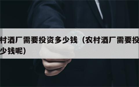 农村酒厂需要投资多少钱（农村酒厂需要投资多少钱呢）