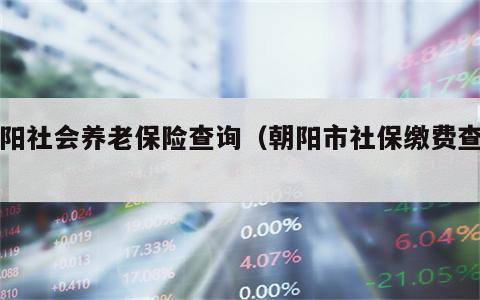 朝阳社会养老保险查询（朝阳市社保缴费查询）