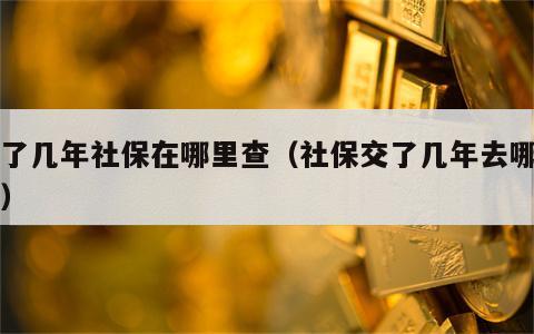交了几年社保在哪里查（社保交了几年去哪里查）