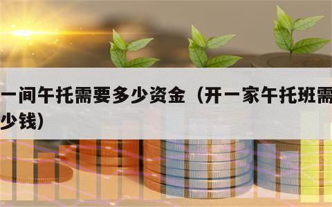 开一间午托需要多少资金（开一家午托班需要多少钱）