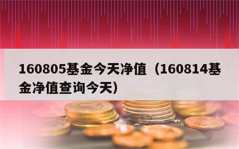 160805基金今天净值（160814基金净值查询今天）