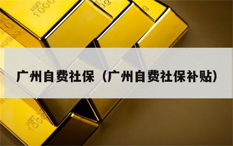 广州自费社保（广州自费社保补贴）