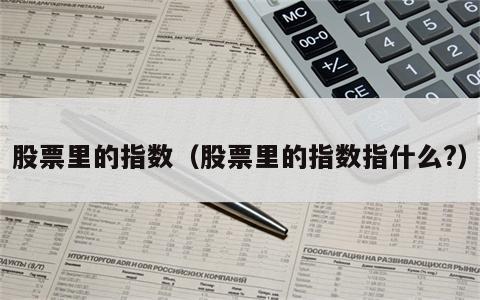 股票里的指数（股票里的指数指什么?）