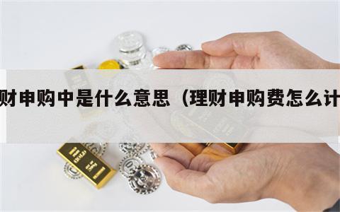 理财申购中是什么意思（理财申购费怎么计算）