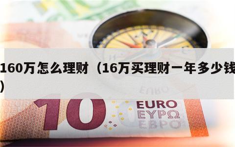 160万怎么理财（16万买理财一年多少钱）