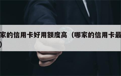 哪家的信用卡好用额度高（哪家的信用卡最好用）
