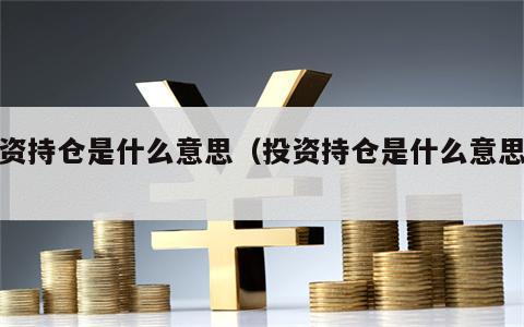 投资持仓是什么意思（投资持仓是什么意思呀）