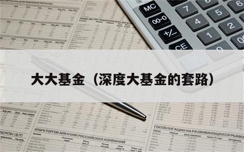 大大基金（深度大基金的套路）
