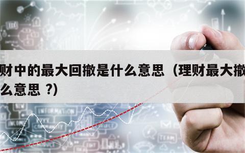 理财中的最大回撤是什么意思（理财最大撤回什么意思 ?）