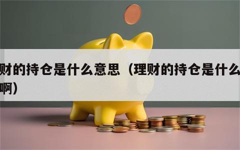 理财的持仓是什么意思（理财的持仓是什么意思啊）