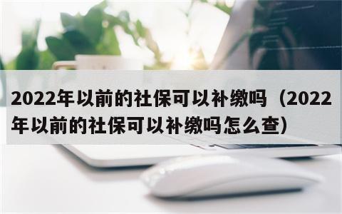 2022年以前的社保可以补缴吗（2022年以前的社保可以补缴吗怎么查）