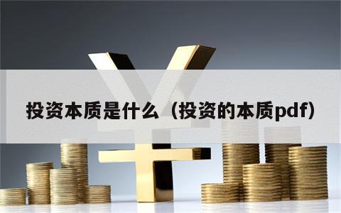 投资本质是什么（投资的本质pdf）