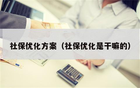 社保优化方案（社保优化是干嘛的）