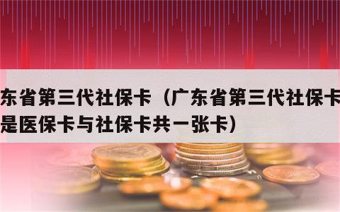 广东省第三代社保卡（广东省第三代社保卡是不是医保卡与社保卡共一张卡）