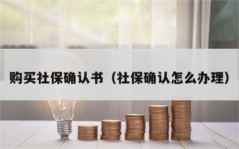 购买社保确认书（社保确认怎么办理）