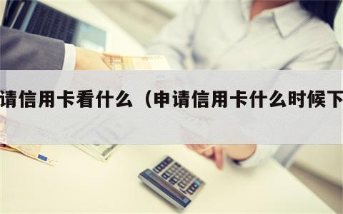 申请信用卡看什么（申请信用卡什么时候下来）