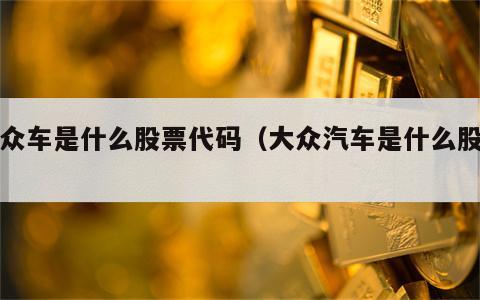 大众车是什么股票代码（大众汽车是什么股票）