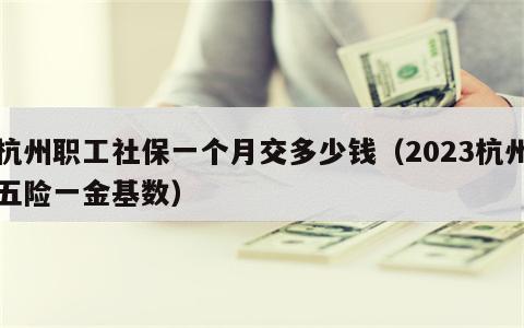 杭州职工社保一个月交多少钱（2023杭州五险一金基数）