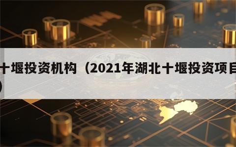 十堰投资机构（2021年湖北十堰投资项目）