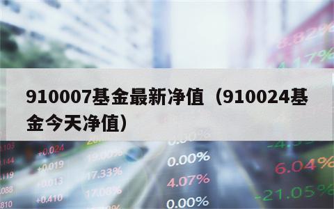 910007基金最新净值（910024基金今天净值）