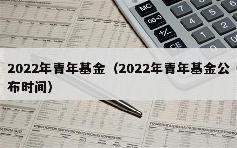 2022年青年基金（2022年青年基金公布时间）