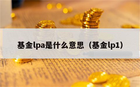 基金lpa是什么意思（基金lp1）