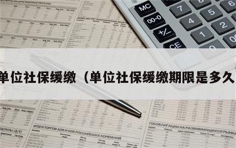 单位社保缓缴（单位社保缓缴期限是多久）