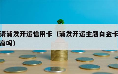 申请浦发开运信用卡（浦发开运主题白金卡额度高吗）