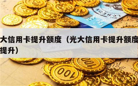 光大信用卡提升额度（光大信用卡提升额度怎么提升）