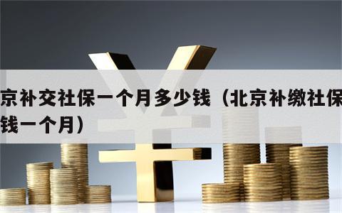 北京补交社保一个月多少钱（北京补缴社保多少钱一个月）