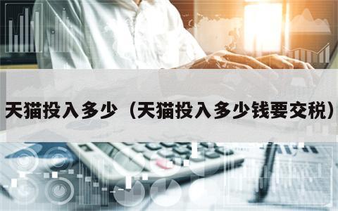 天猫投入多少（天猫投入多少钱要交税）