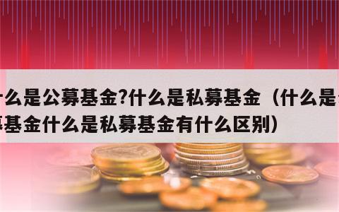 什么是公募基金?什么是私募基金（什么是公募基金什么是私募基金有什么区别）